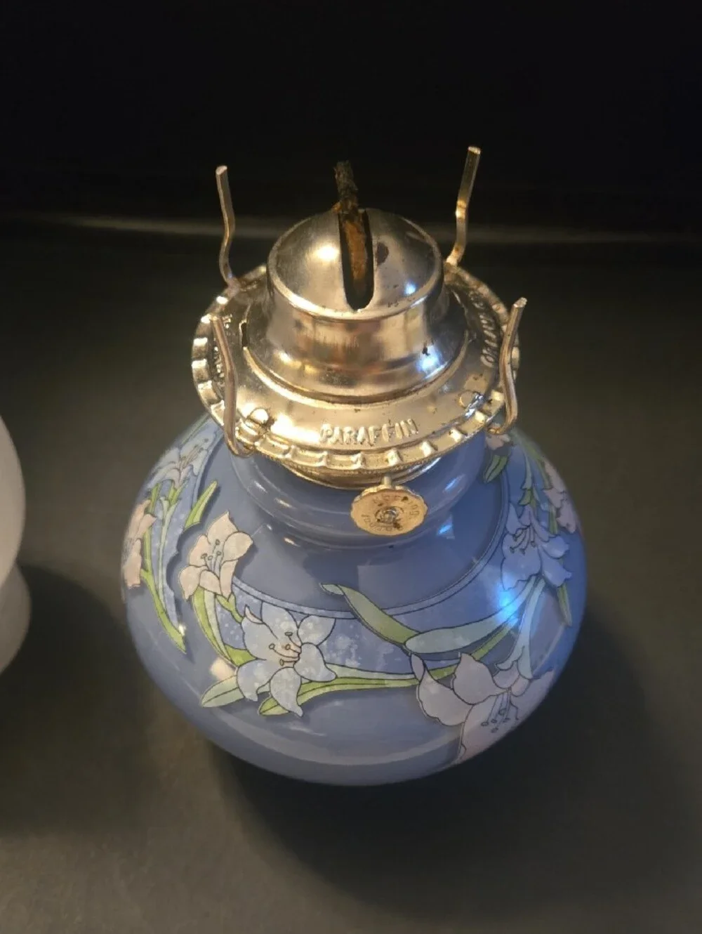 Kaadan Vintage  Blue Lily Floral Oil Lantern - Home Accents